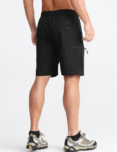 Detalle de APTRO Mens Cargo Hiking Shorts – Lightweight, 5 Zip Pockets, UPF50+, Black (3XL)