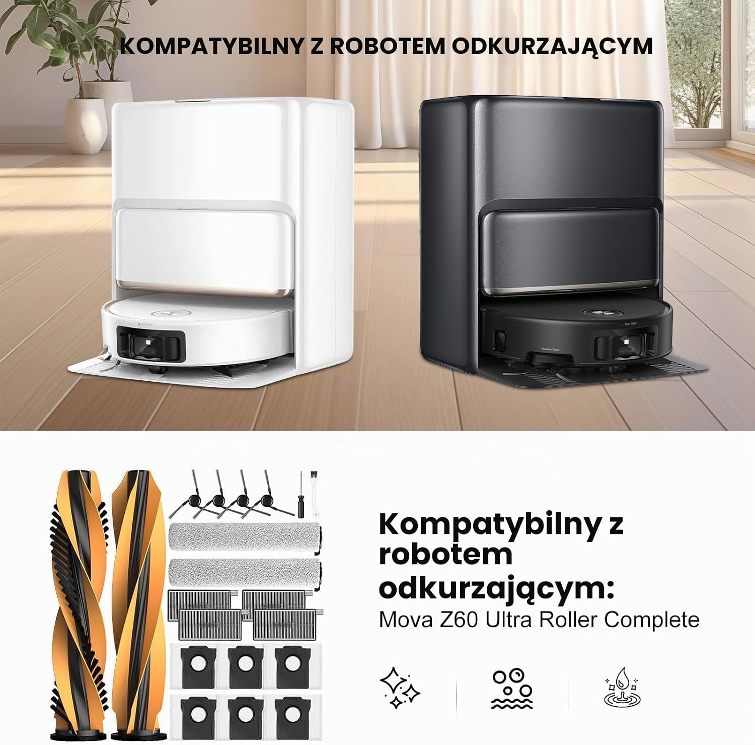 Detalle 2 de NIXOOT zestaw akcesoriów do Mova Z60 / Z70 Ultra Roller, 20 elementów