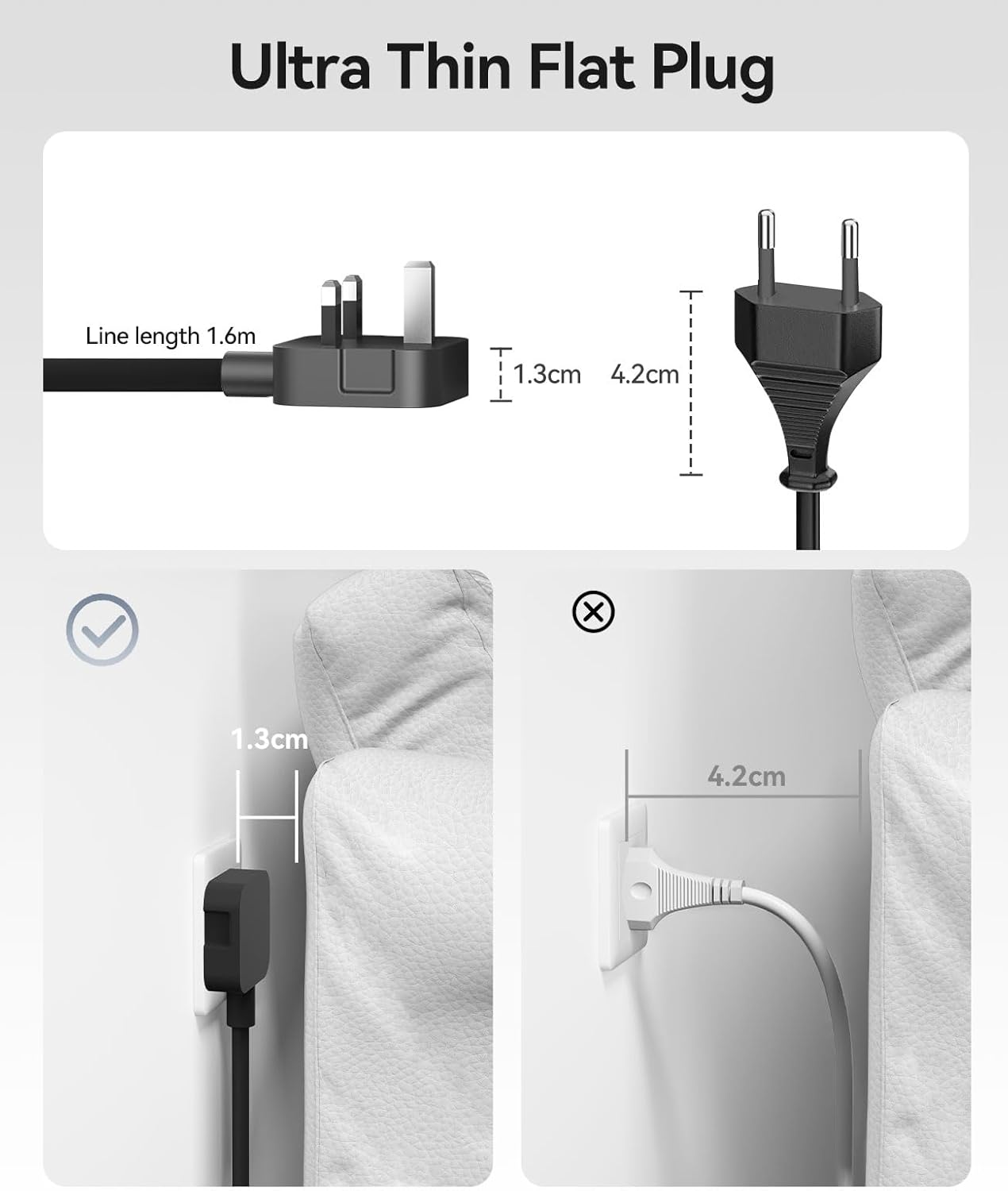 Thumbnail 5 de ORICO PD 20W Extension Lead with USB Slots: 2 USB-C, 2 USB-A, 1.6m Leather Cable