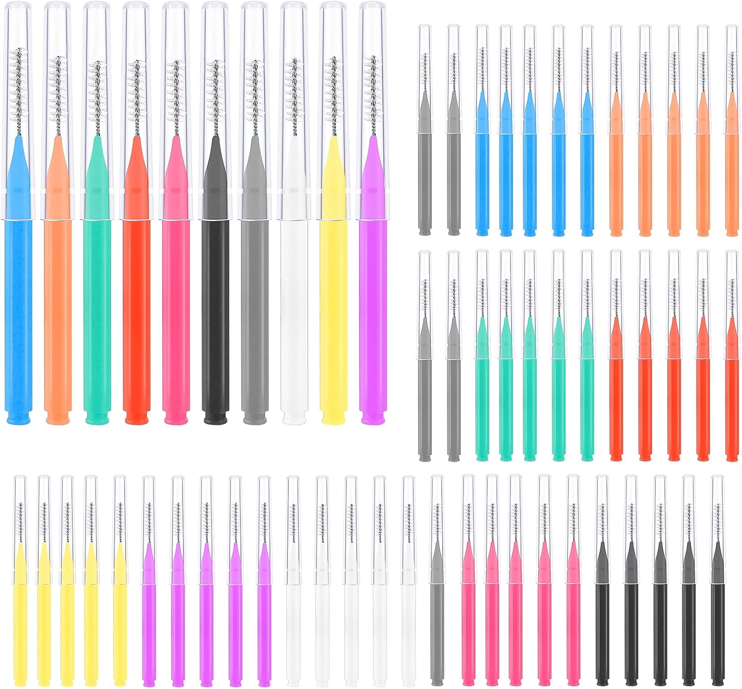Detalle de RAYITO 100 Pieces Interdental Brushes & Mini Floss Sticks (6 Sizes, Soft) for Braces