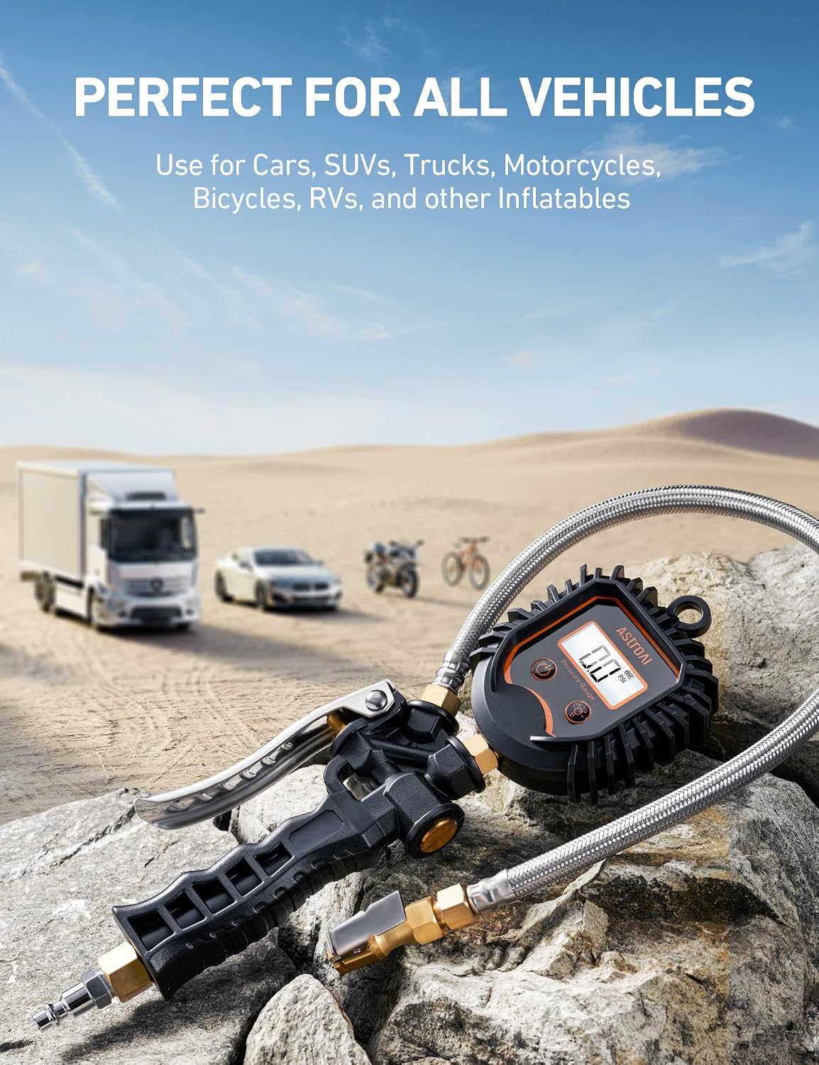 Thumbnail 6 de AstroAI Digital Tire Pressure Gauge with Heavy Duty Inflator and 250 PSI Hose