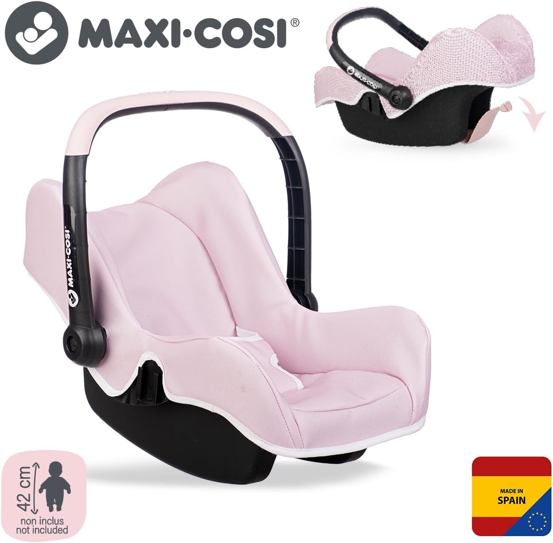 Detalle 2 de Smoby Maxi-COSI Pink Doll Seat with Adjustable Handle, Safety Belt and Storage