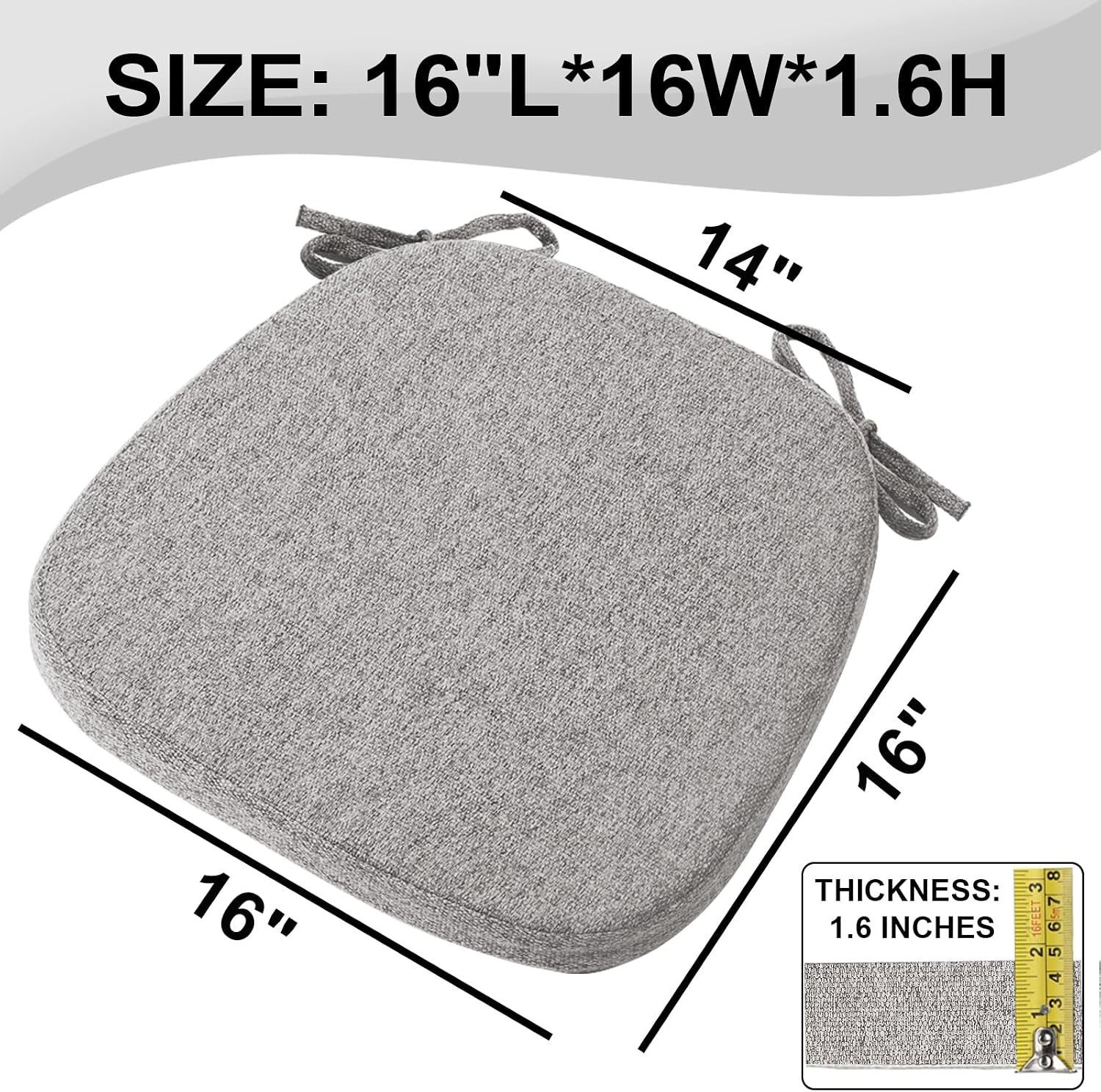 Detalle 2 de SINOSSO Memory Foam Chair Cushions, Set of 4