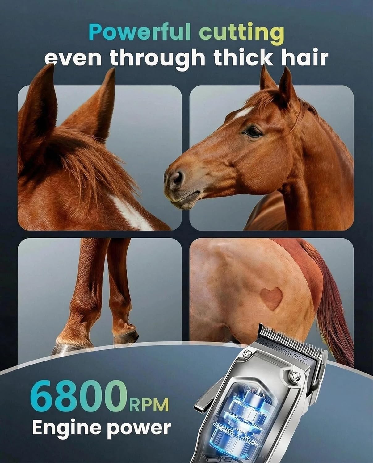 Thumbnail 2 de oneisall Cordless Horse Clippers Ultra Quiet