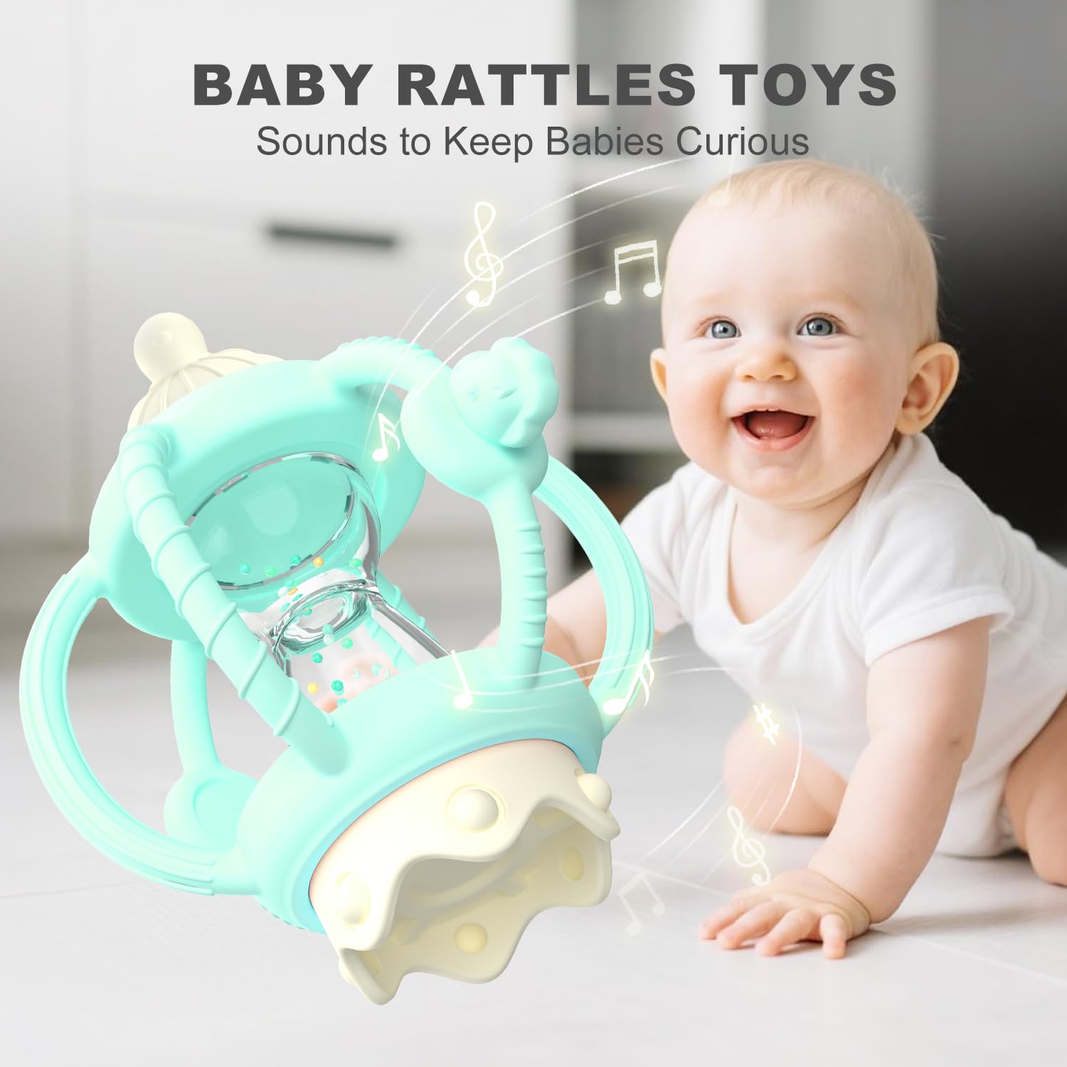 Detalle 2 de KDTOMOY Silicone Baby Teether Rattle