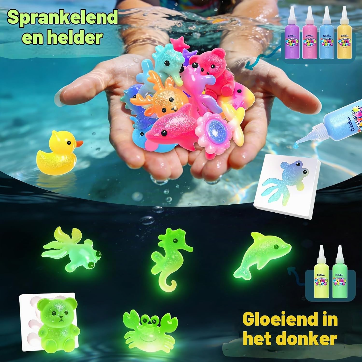 Thumbnail 2 de Coodoo NO.734 Magic Water Elf knutselset met glitter- en glowgel