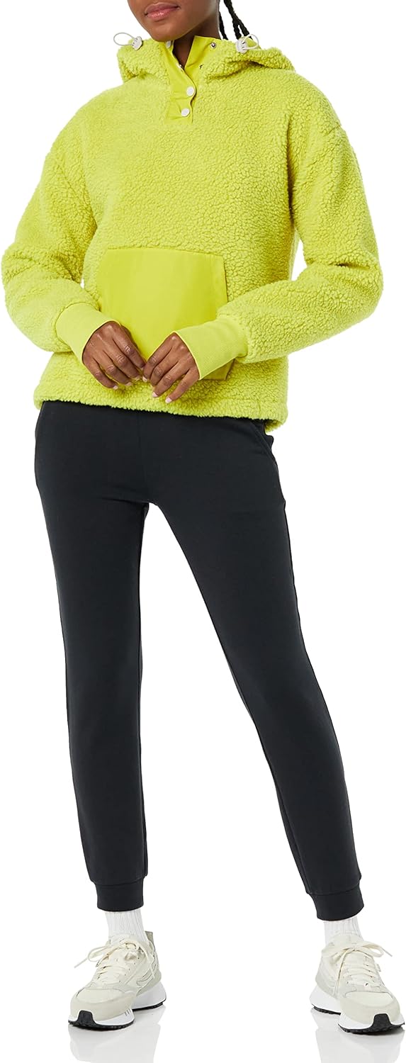 Detalle de Amazon Essentials Donna Felpa con Cappuccio e Bottoni in Pile Teddy