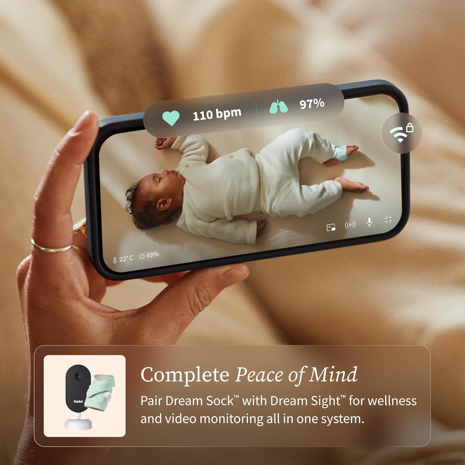 Thumbnail 6 de Owlet wearable baby monitor Dream Sock