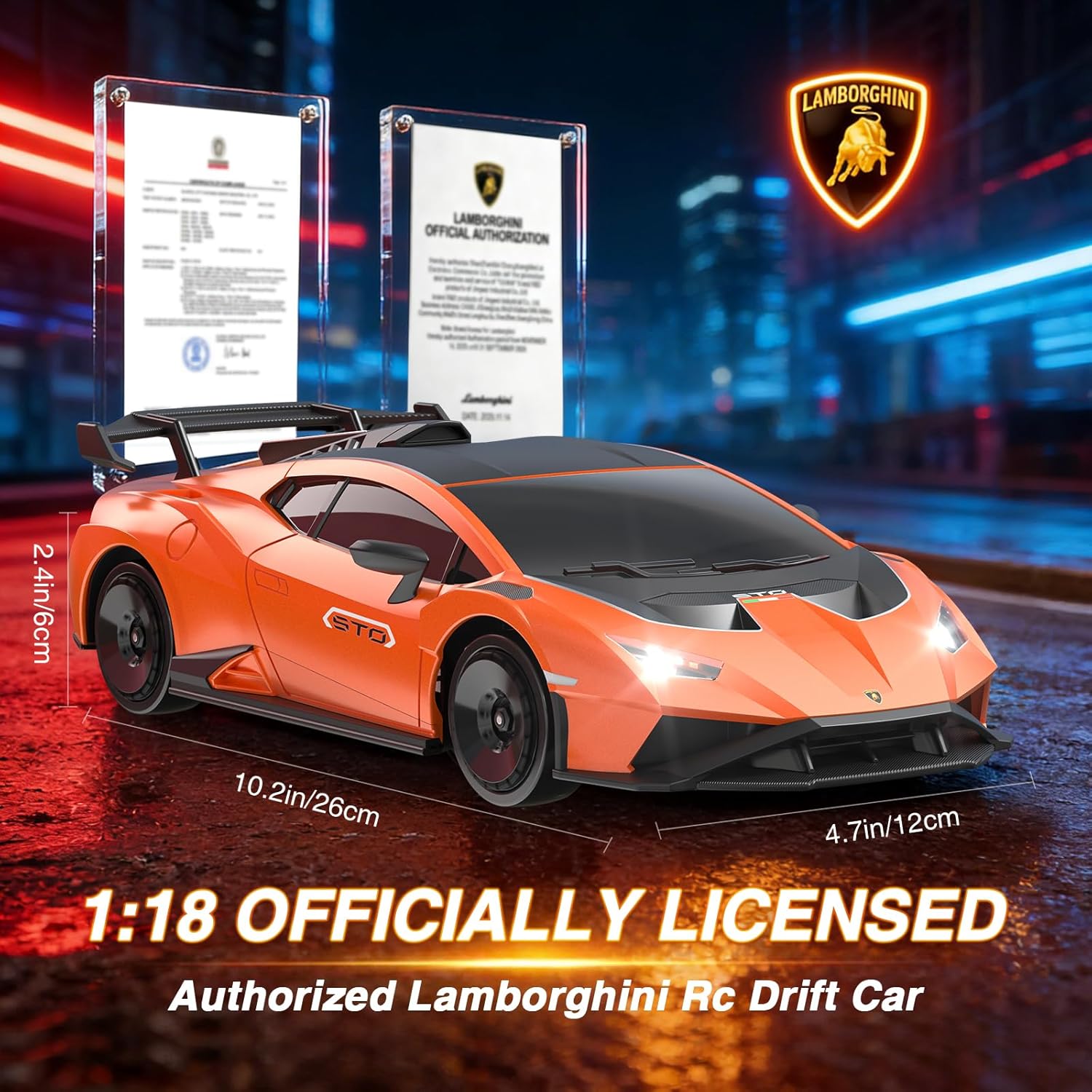 Thumbnail 5 de Lamborghini RC Drift Car (1:18) 4WD remote control drift car with full-proportional throttle and LED lights