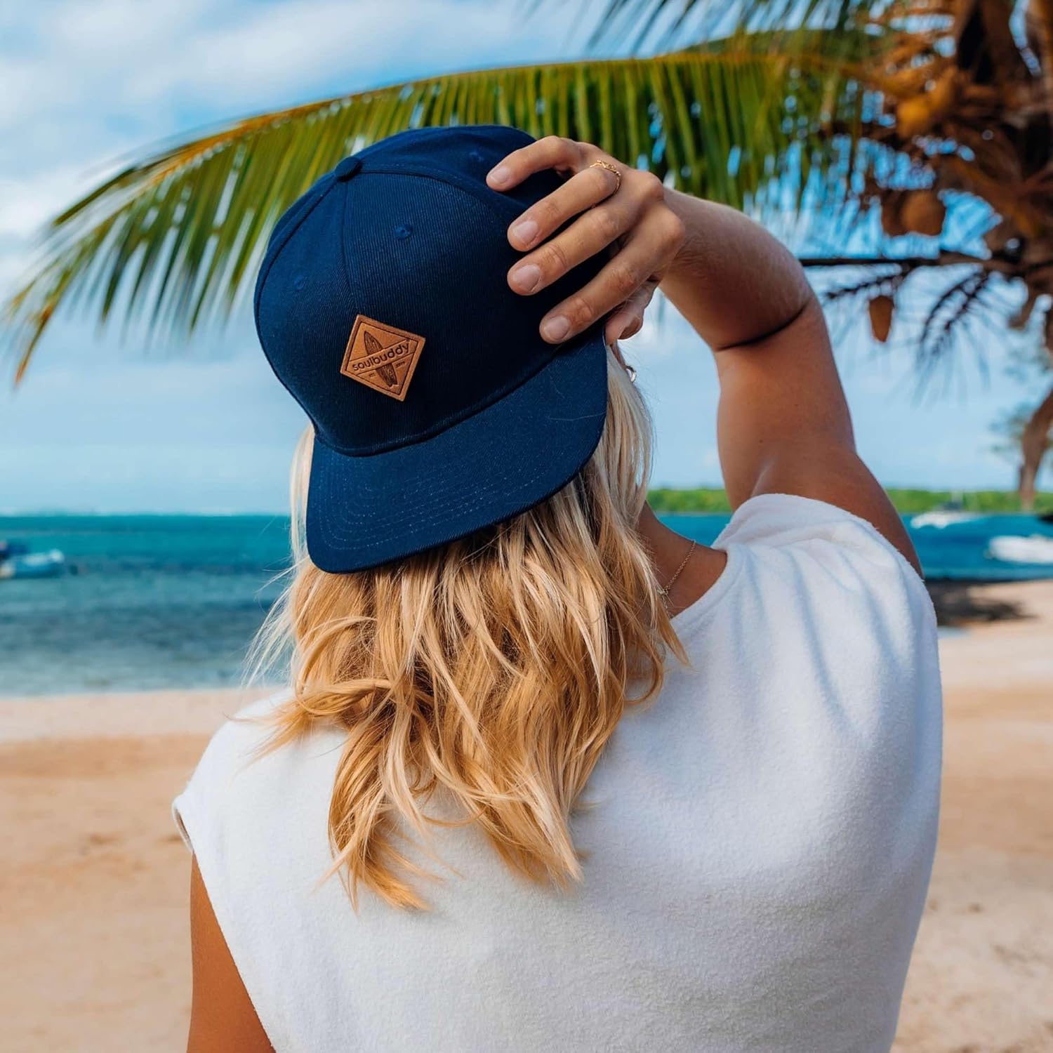 Thumbnail 4 de Soulbuddy Snapback Cap Unisex – Basecap mit verstellbarem Snapback, veganem Patch & flachem Schild