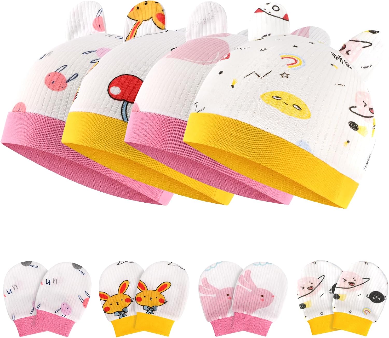 Detalle de Bonnets naissance et moufles coton 100 %