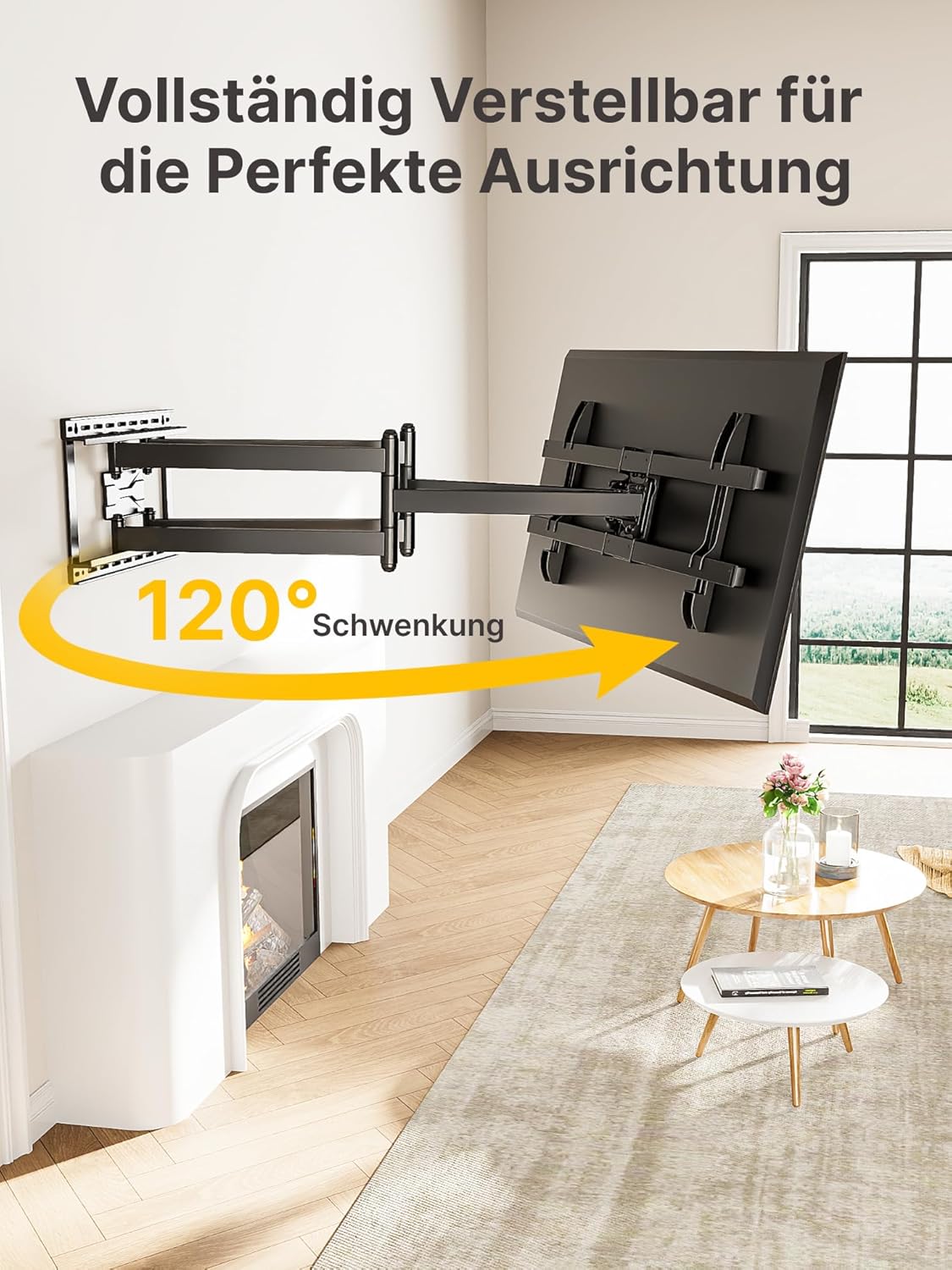 Thumbnail 6 de monTEK Langarm 1080mm TV-Wandhalterung für 43–90 Zoll bis 60 kg, ausziehbar, schwenk- und neigbar (max. VESA 800x400)