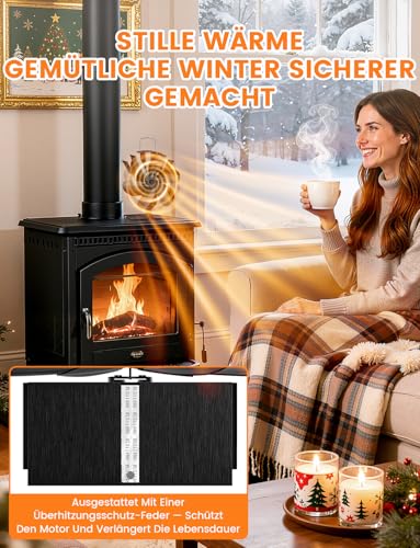 Detalle 2 de DZKKIUR Kaminventilator mit 6 Aluminiumflügeln, 60–250 °C