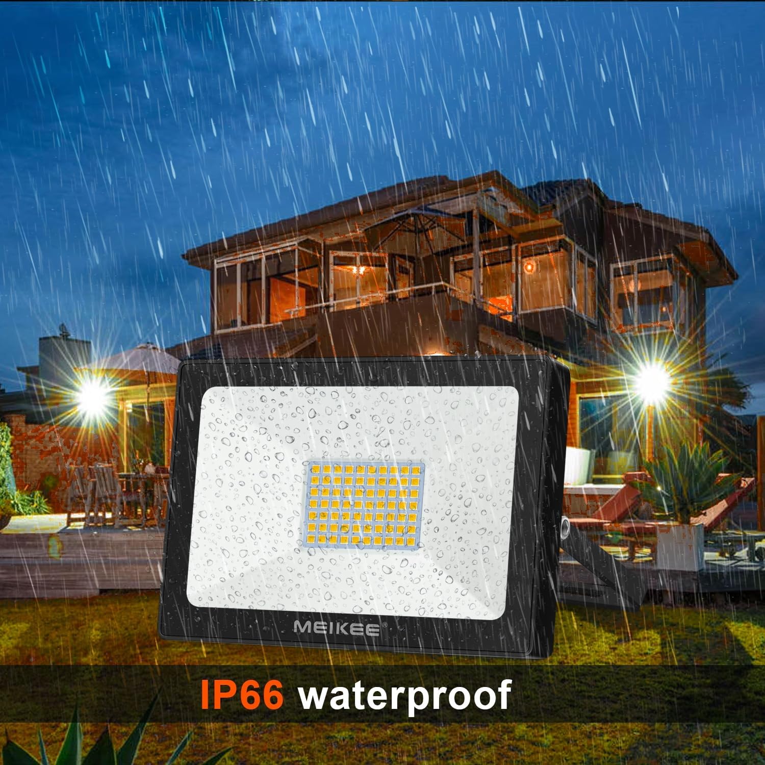 Thumbnail 3 de MEIKEE Coppia di faretti LED da esterno IP66 60W 5200 lm 2700K (2 pezzi)