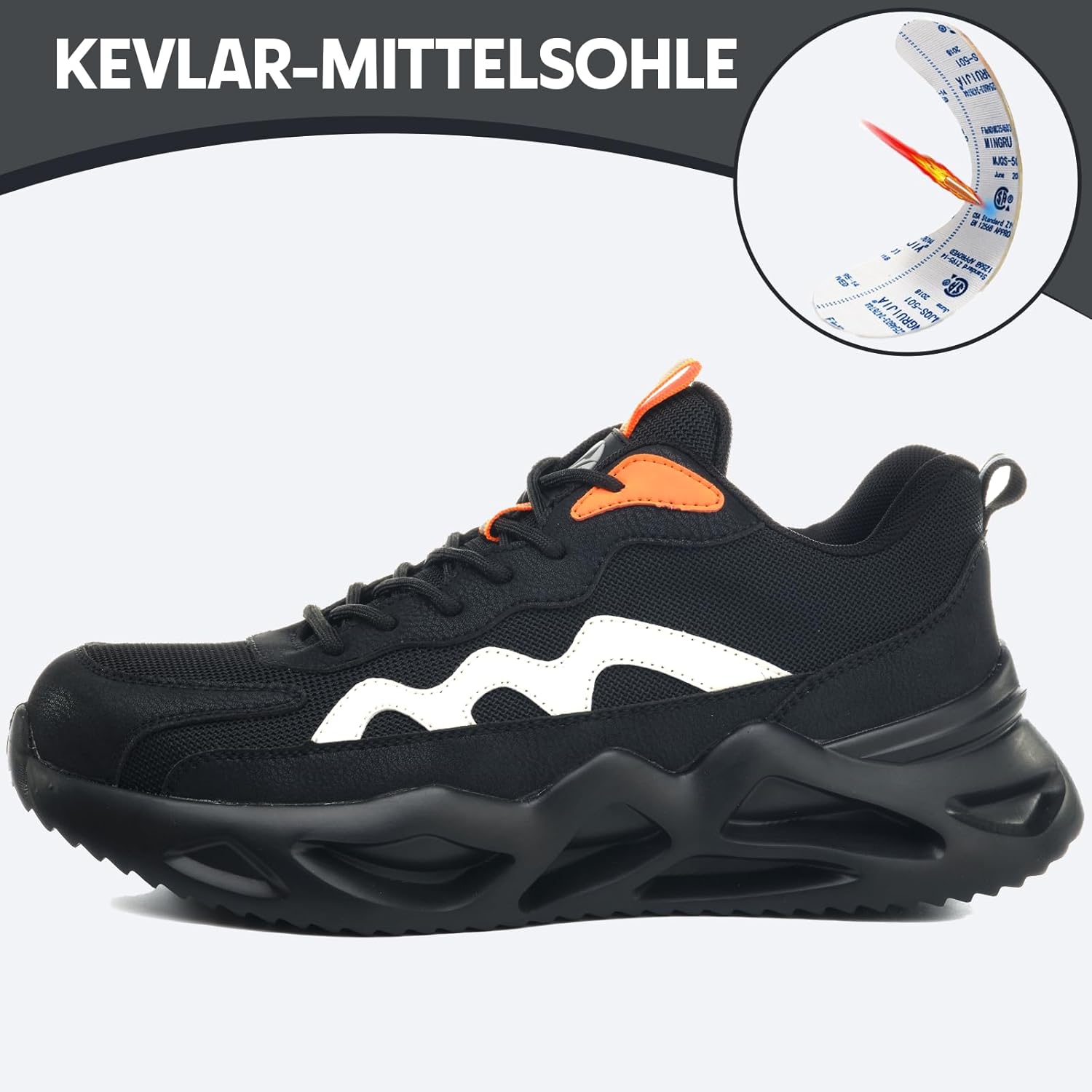 Thumbnail 3 de Chaussures de sécurité AFJYG avec embout acier, semelle anti-crevaison Kevlar et semelle antidérapante (EU 37-46)