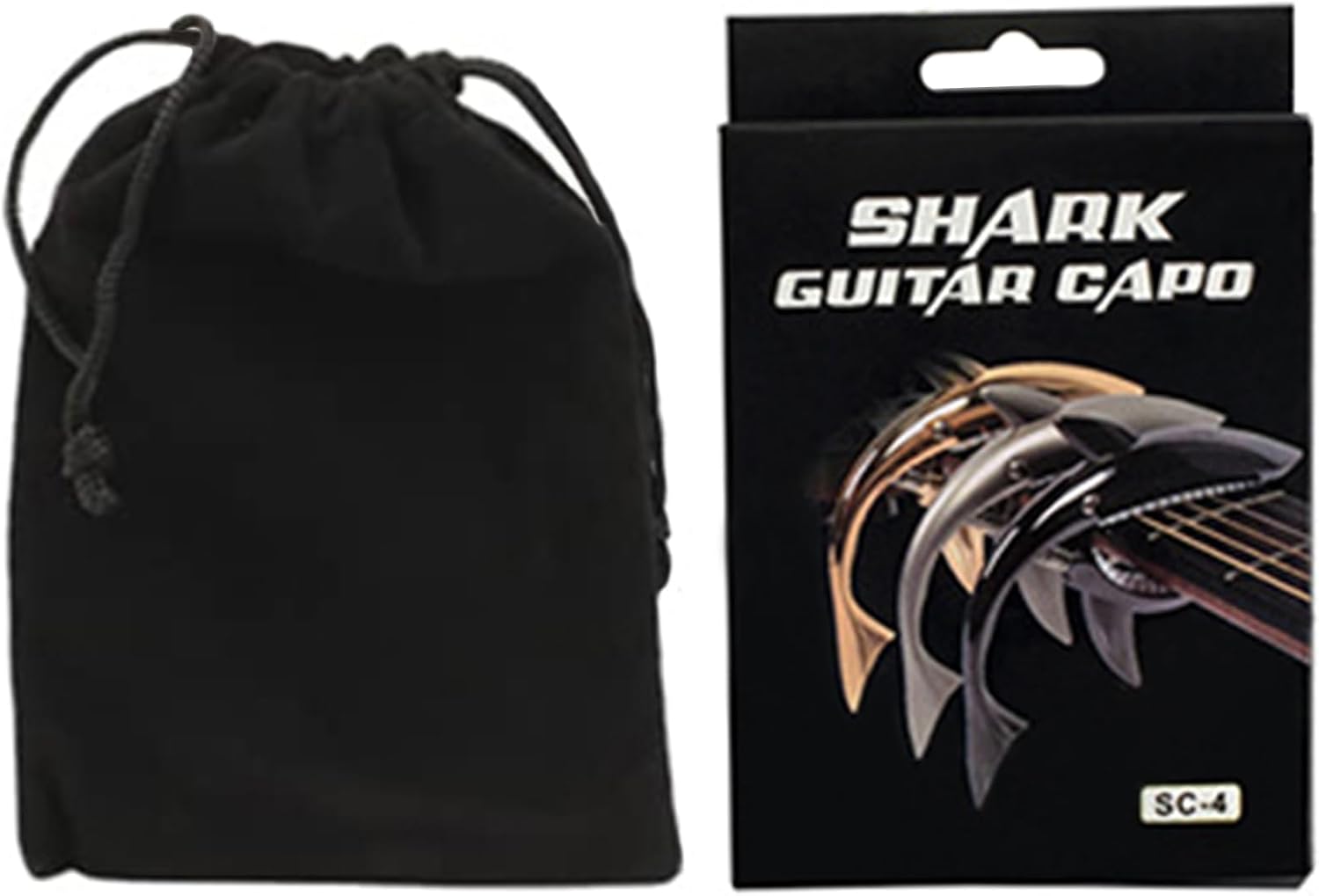 Detalle 2 de UPELLA Shark UP-SC4 Guitar Capo with Zinc Alloy Body and Velvet Bag