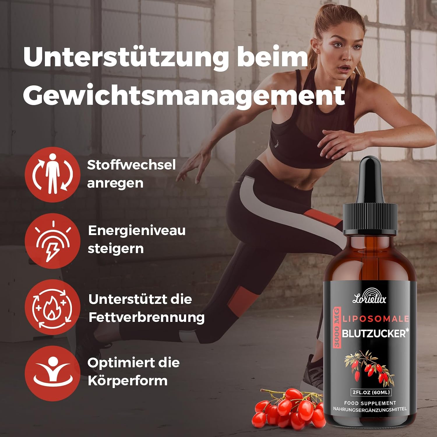 Detalle de Liposomale Berberin Tropfen mit 3000 mg – 120 ml für Stoffwechsel, Blutzucker und Verdauung