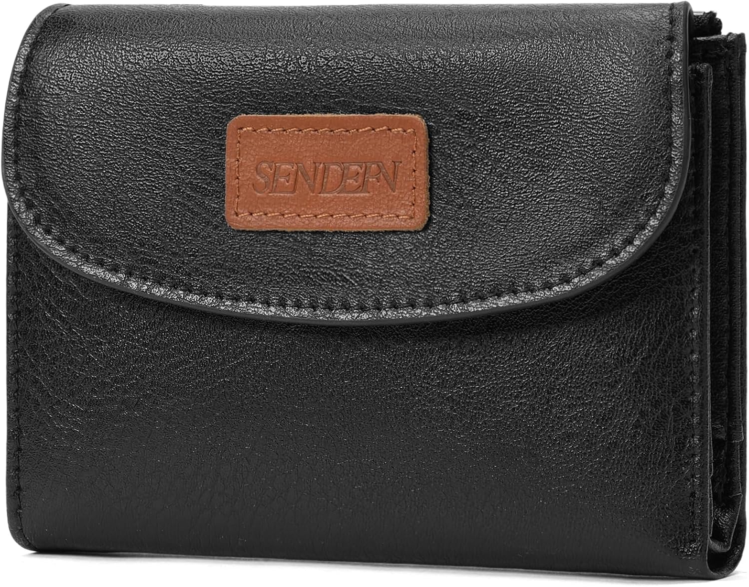 Detalle de SENDEFN Women’s Cow Print Vegan Leather Bifold Wallet with RFID Blocking and Zipper Coin Pocket