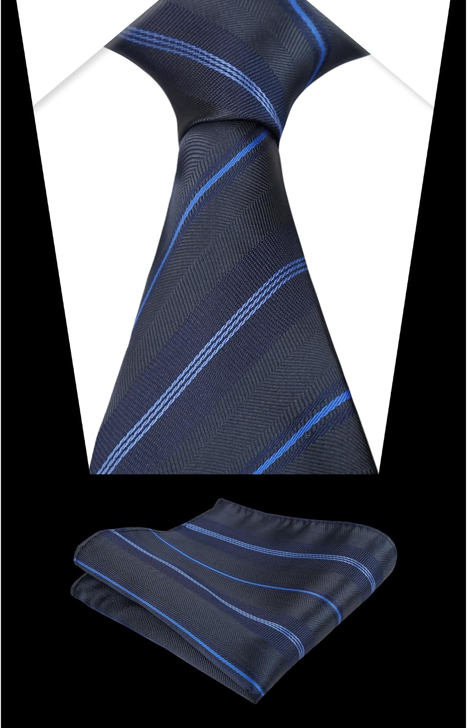 Detalle 2 de Mens tie set solid colour, 150 cm