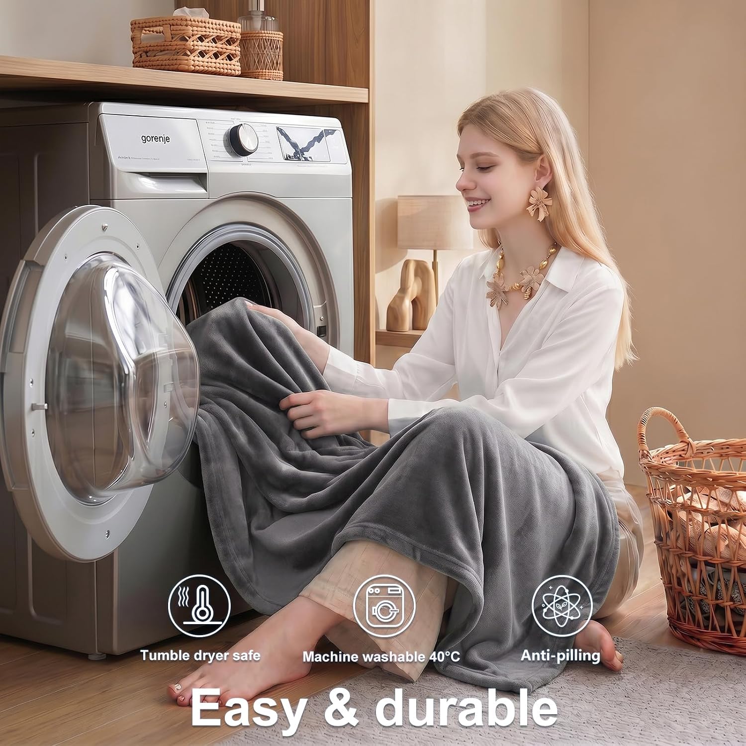 Detalle 2 de WAVVE Fleece Blanket King Size XXL 270x230 cm