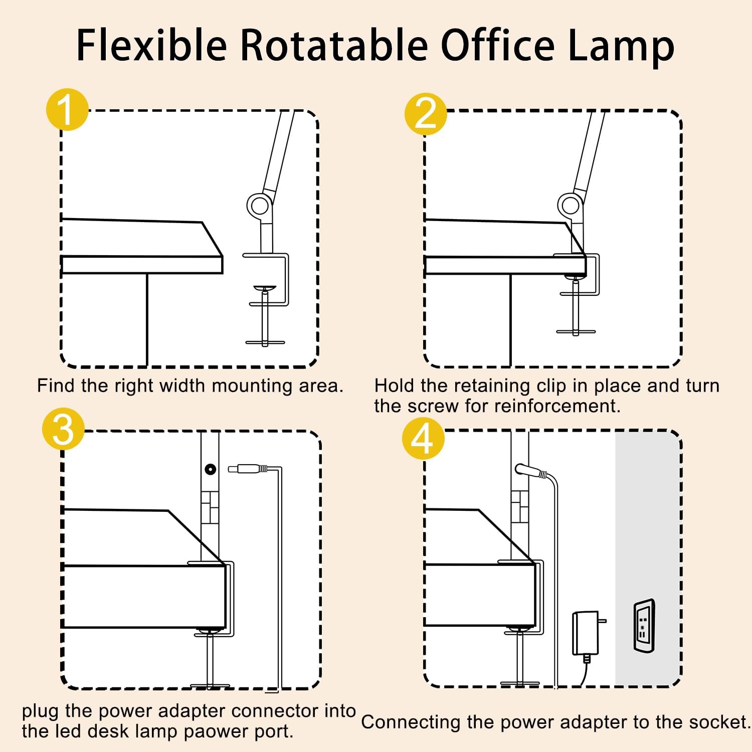 Detalle de vimeepro LED Desk Lamp with Clamp, Flexible Arm and 4 Colour Modes