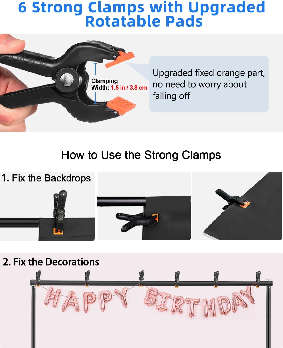 Thumbnail 6 de Hemmotop Backdrop Stand 10x8ft adjustable photography backdrop kit 🎥