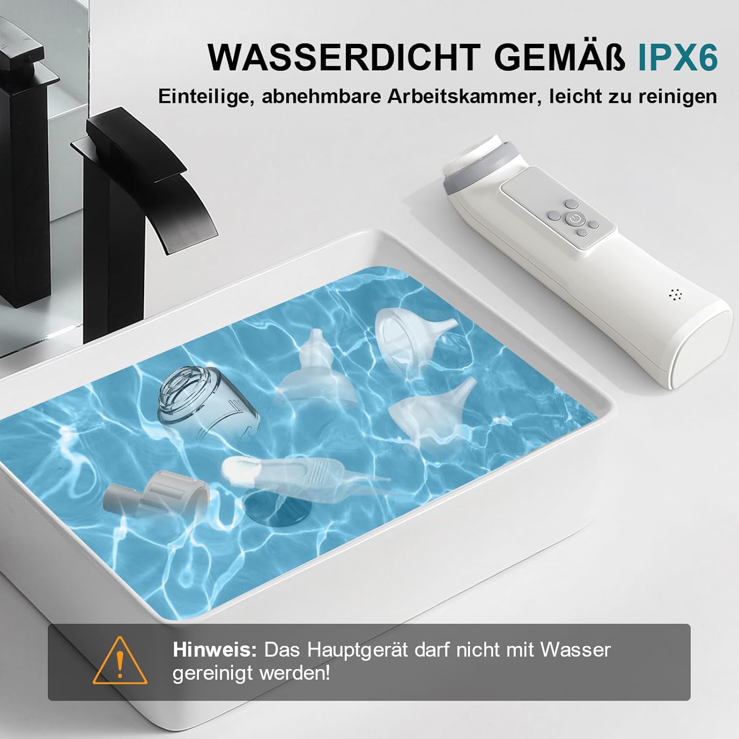 Thumbnail 2 de Pulitore elettrico ricaricabile con musica rilassante, luce LED e 5 livelli di aspirazione – 3 punte in silicone morbido