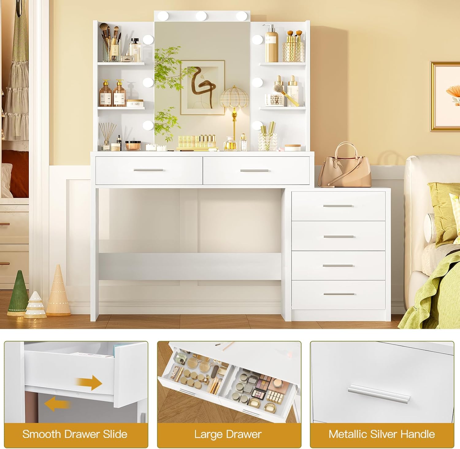 Detalle 2 de FIONESO Vanity Desk, 41.3-Inch