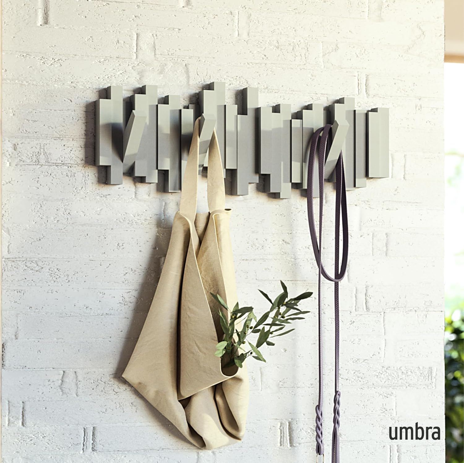 Thumbnail 1 de Umbra Sticks Perchero de Pared Gris con 5 Ganchos Extraíbles 🚪