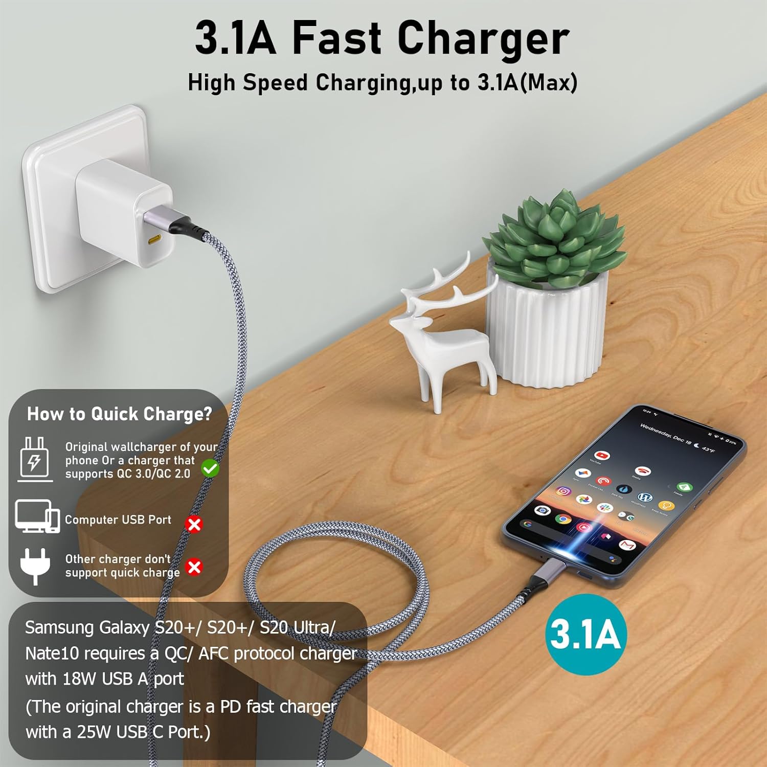 Thumbnail 2 de Extra Long USB C Charger Cable 5m 3A for PS5 controllers
