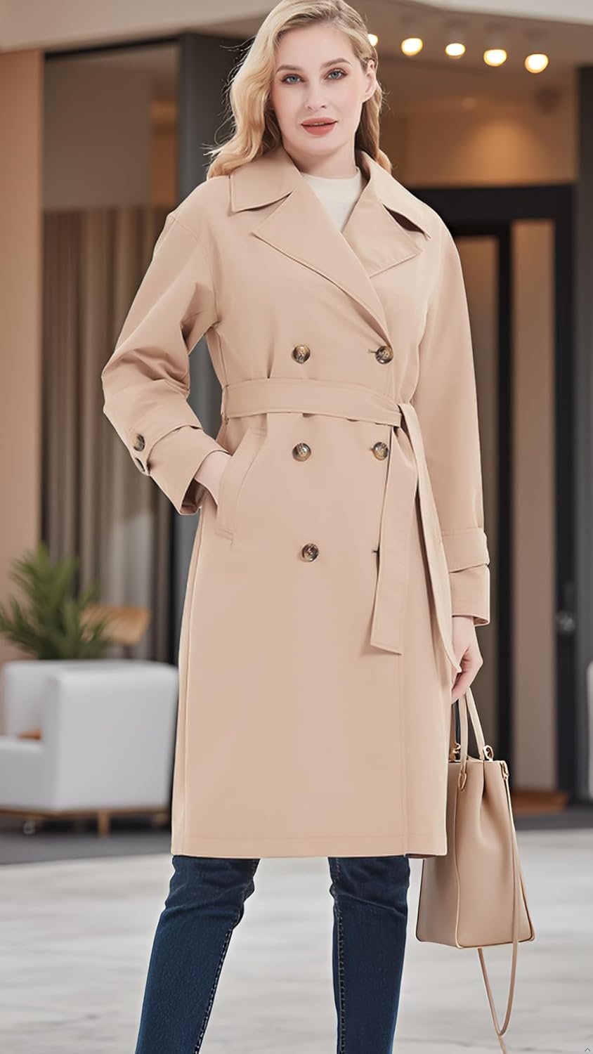 Detalle de RISISSIDA Women's Trench Coat, Polyester