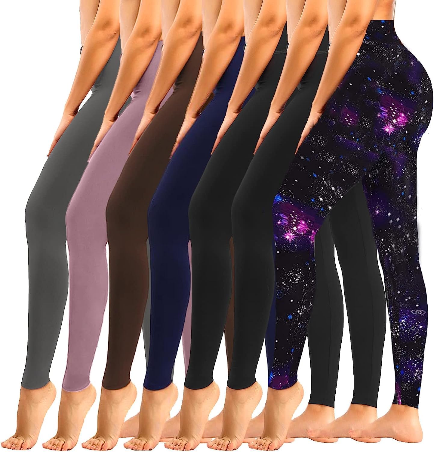 Detalle de we fleece 7-Pack High-Waisted Leggings, Tummy Control Workout Yoga Pants