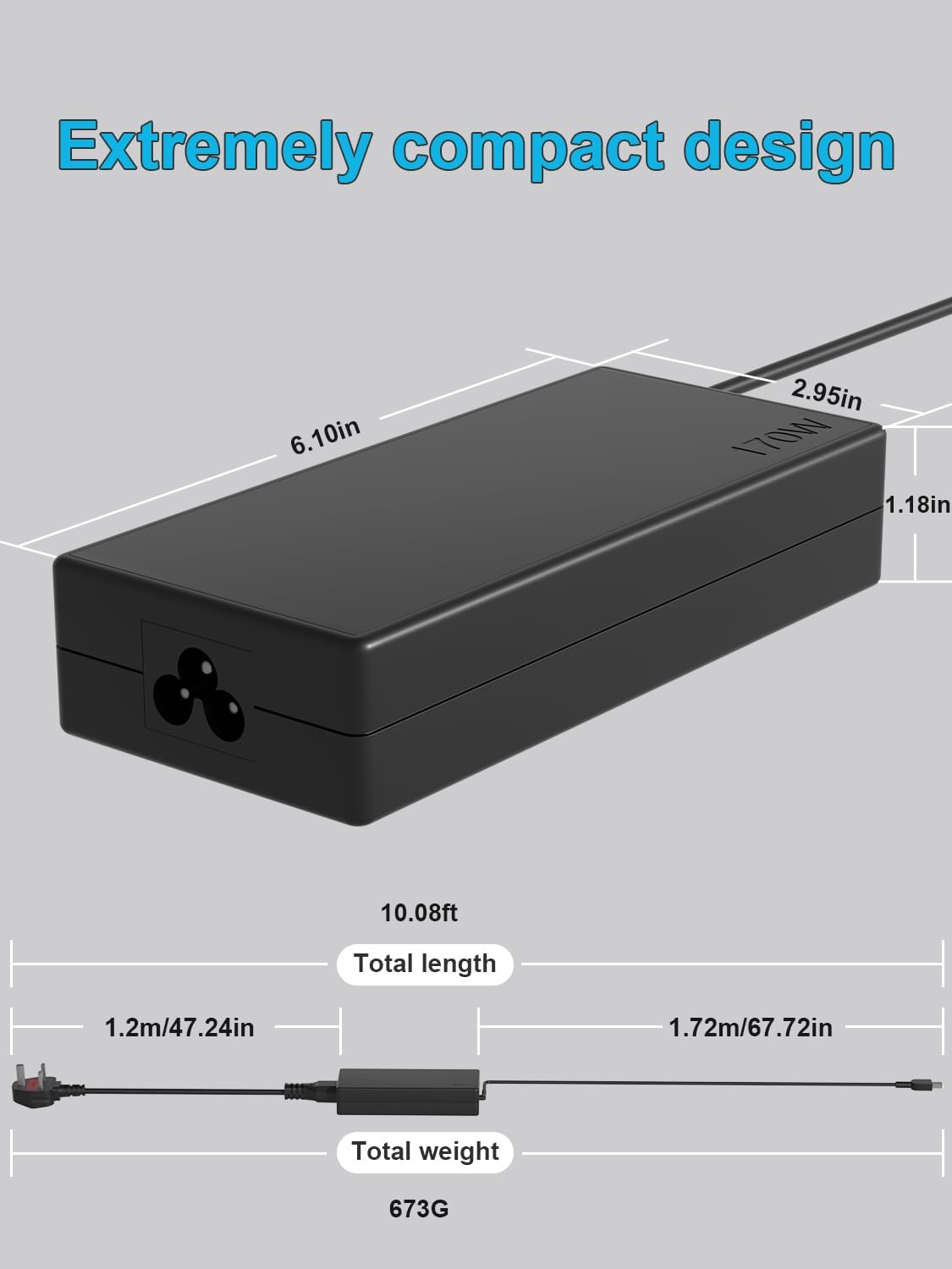 Detalle de HSXIRQA 170W Charger for Lenovo and ThinkPad Laptops