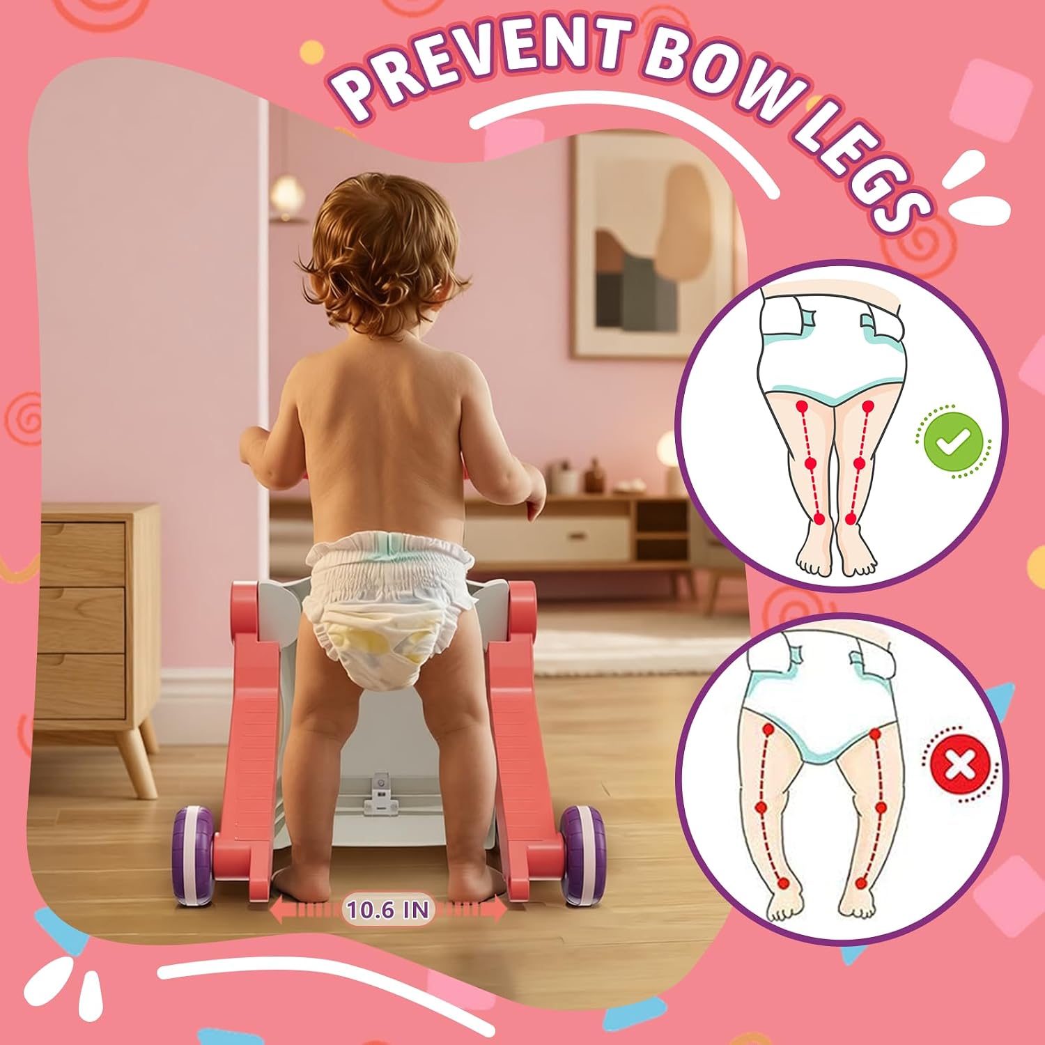 Detalle 2 de HYES N6034 5-in-1 Toddler Walker and Activity Center, Red