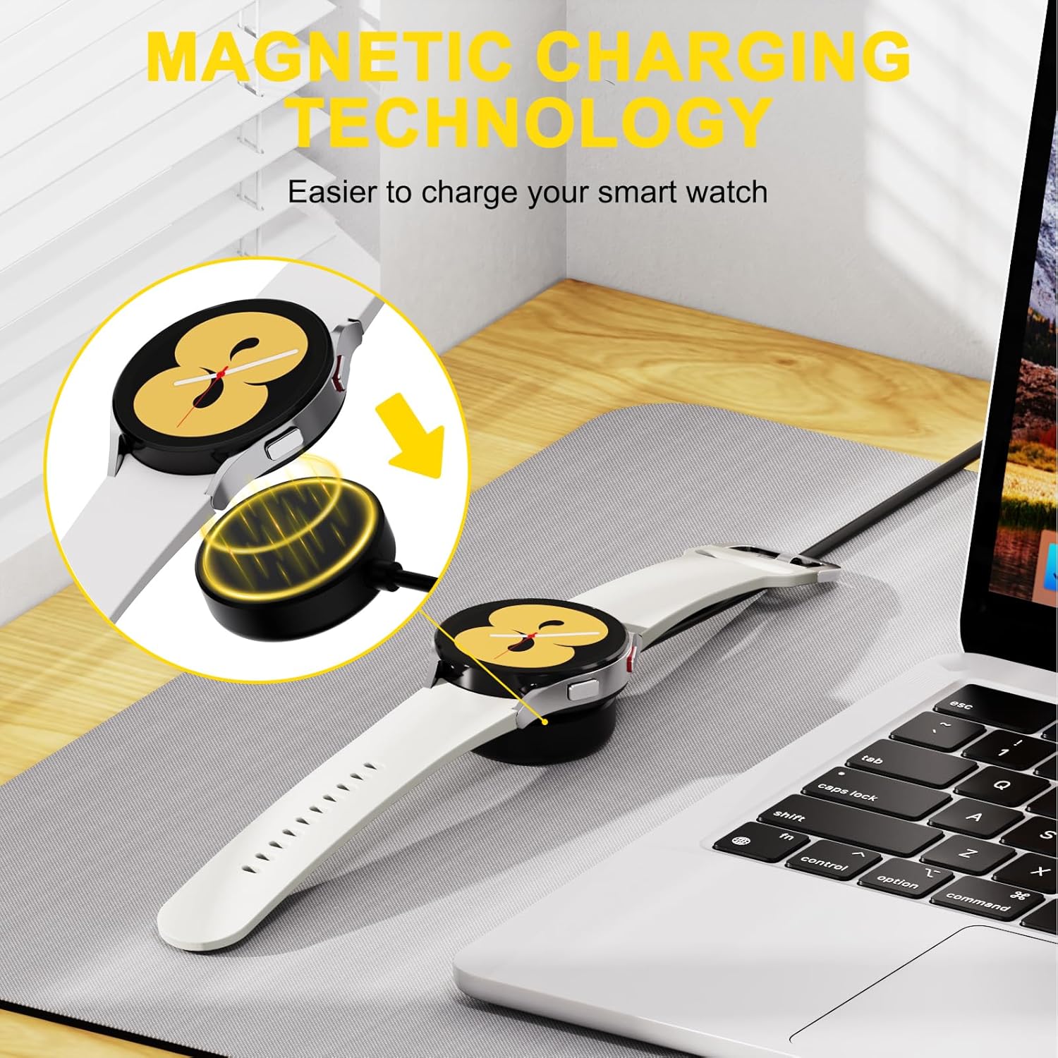 Thumbnail 6 de USB-C Charger for Samsung Galaxy Watch Series with Magnetic Dock (1m Cable, Type-C to USB-A) – Fits Galaxy Watch 7 Ultra, 6/6, 5/5 Pro, 4/4 Classic, 3 Active and more