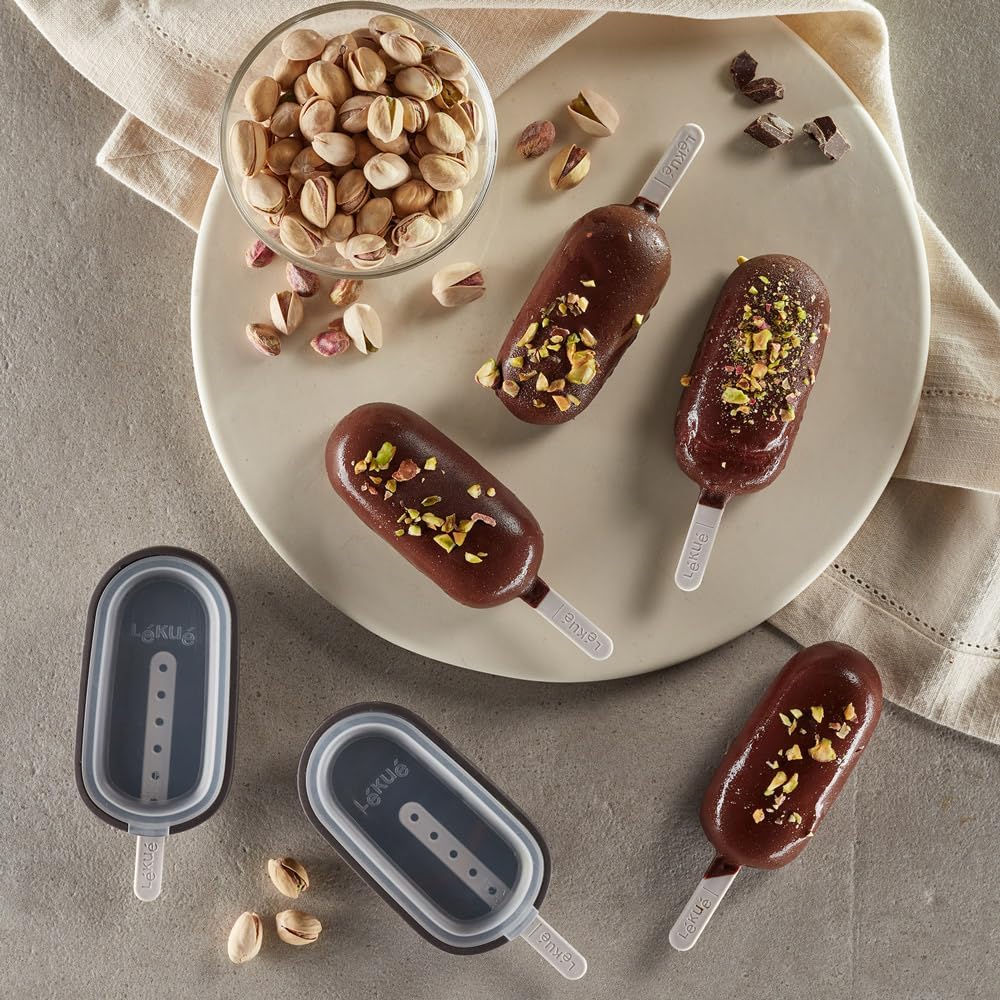 Detalle de Lékué Set 4 Stück Creamy Eisform plus Silikonbehälter – Silikon, BPA-frei, mikrowellen- sowie ofengeeignet
