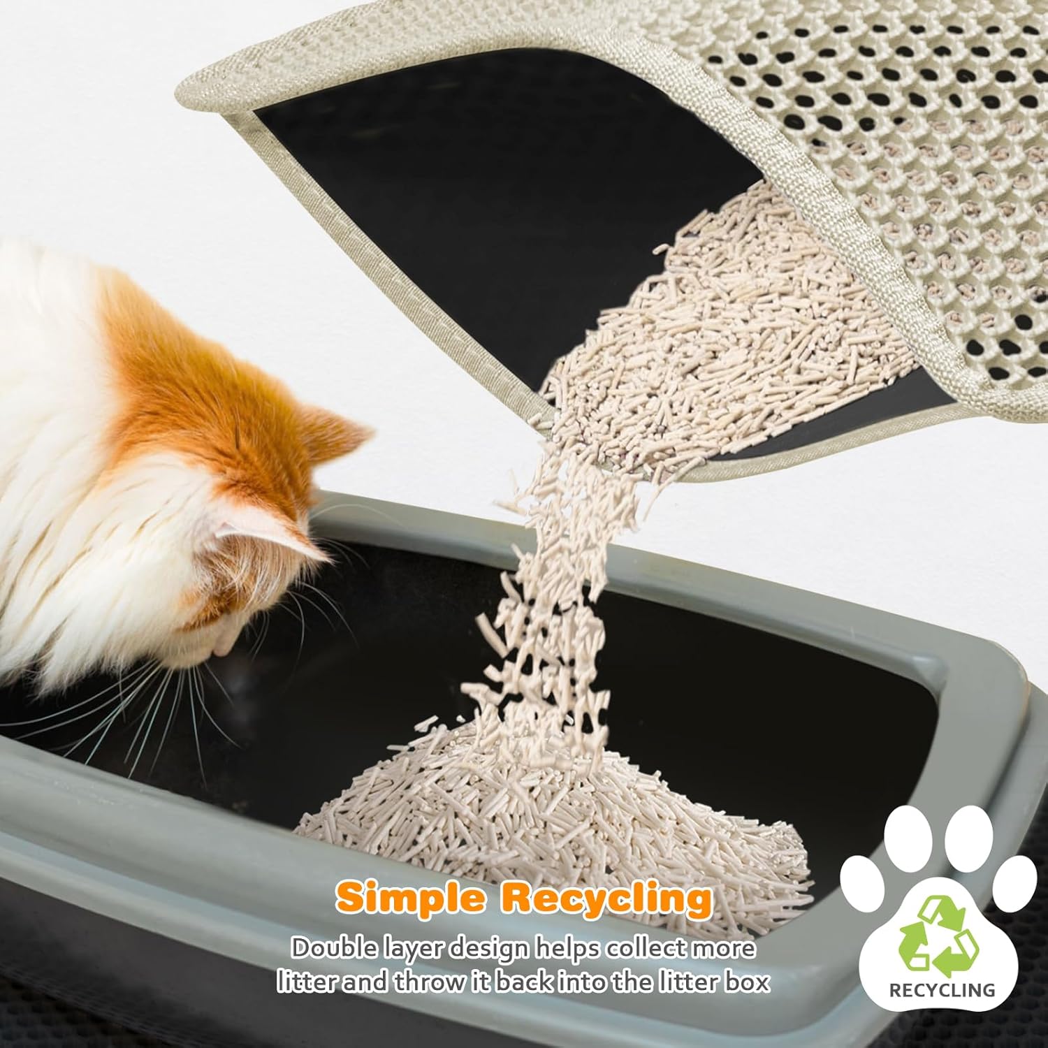 Thumbnail 5 de blissstorm Blissstorm Katzenklo Matte 60x90 cm – doppellagige EVA-Einstreuunterlage gegen Nässe & Geruch