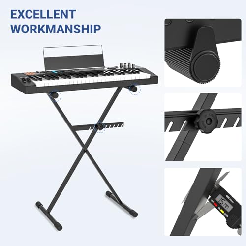 Detalle de GLEAM Keyboard Stand - Digital Piano Stand, Single X Style, Black