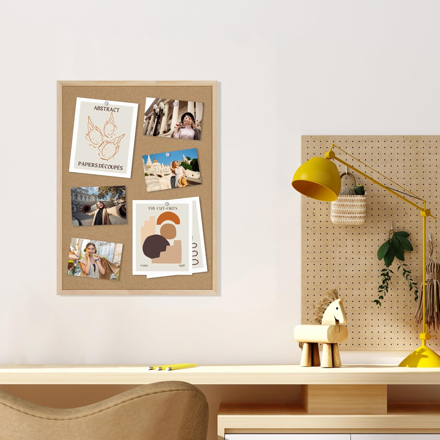 Detalle 2 de DAHAPYBOO HAPYCOBO18X24P2 Cork Bulletin Board, Oak, 24 x 18, 2-Pack