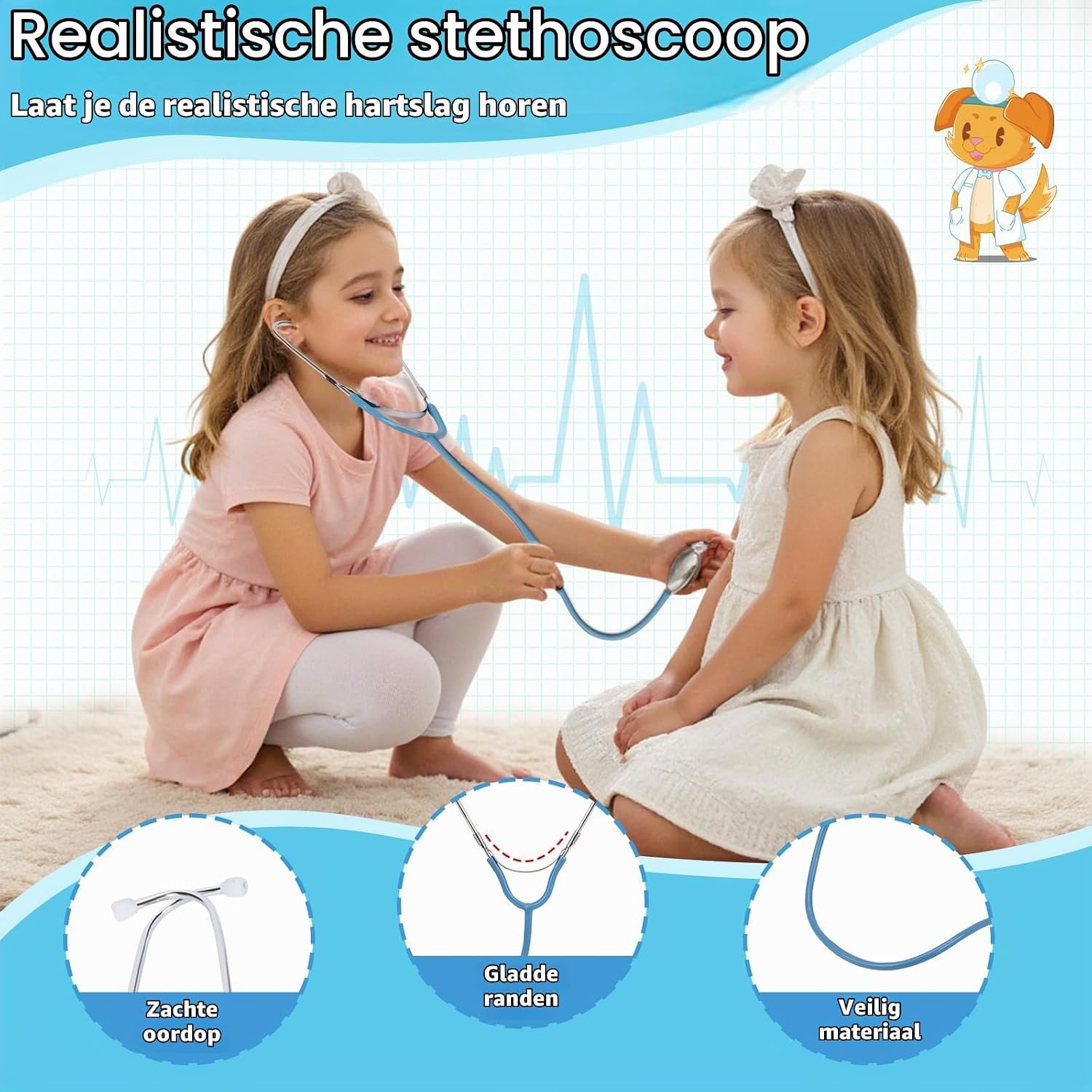Thumbnail 1 de Lypsochaat 660-80 dokterskoffer voor kinderen met stethoscoop en thermometer
