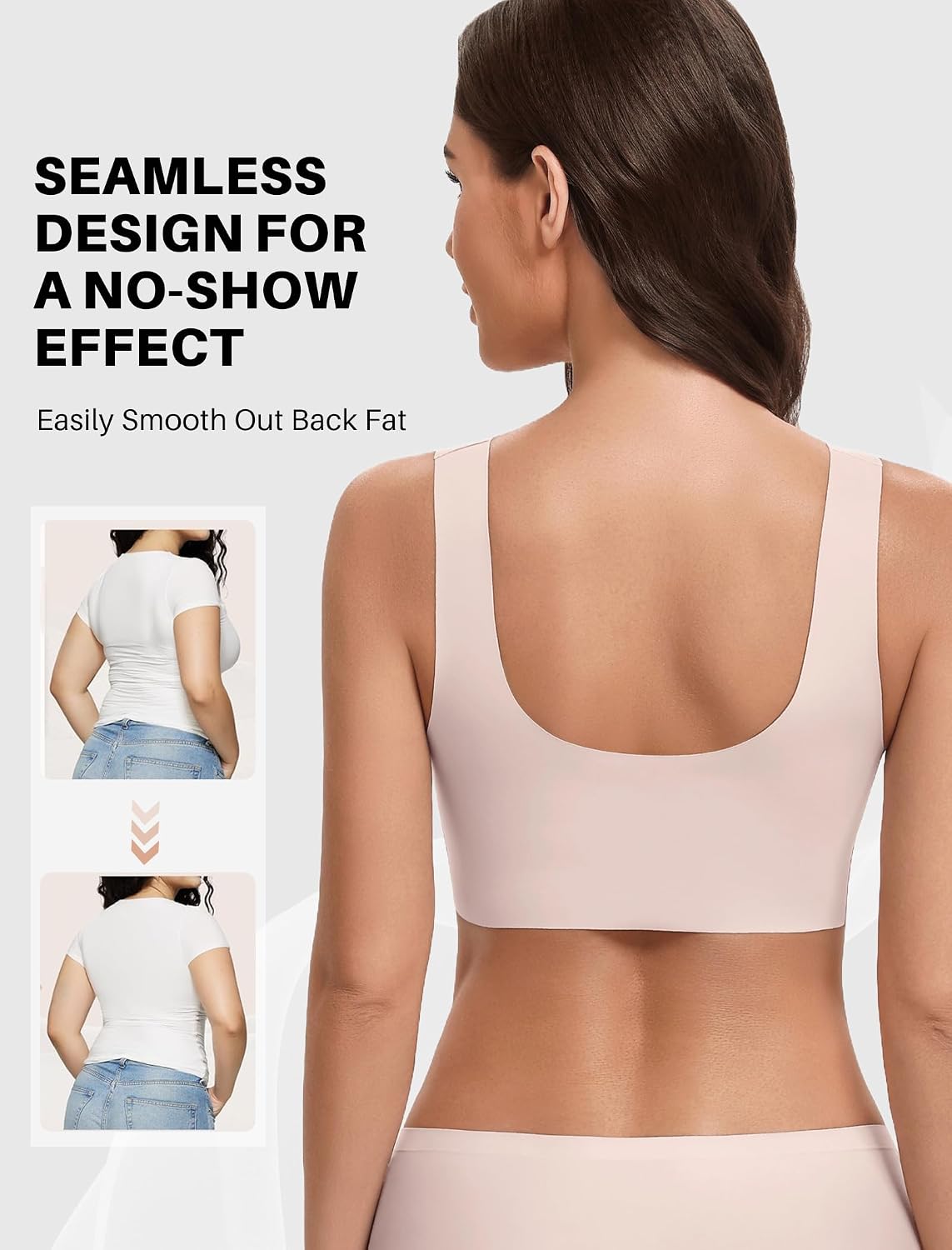 Detalle 2 de Avidlove Women's Comfy Pullover Wireless Bra, Seamless with Wide Straps