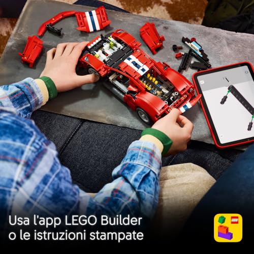 Detalle de LEGO Technic Auto Ferrari 488 PISTA 42235: il modello da collezione per giovani piloti e appassionati di Meccaniche