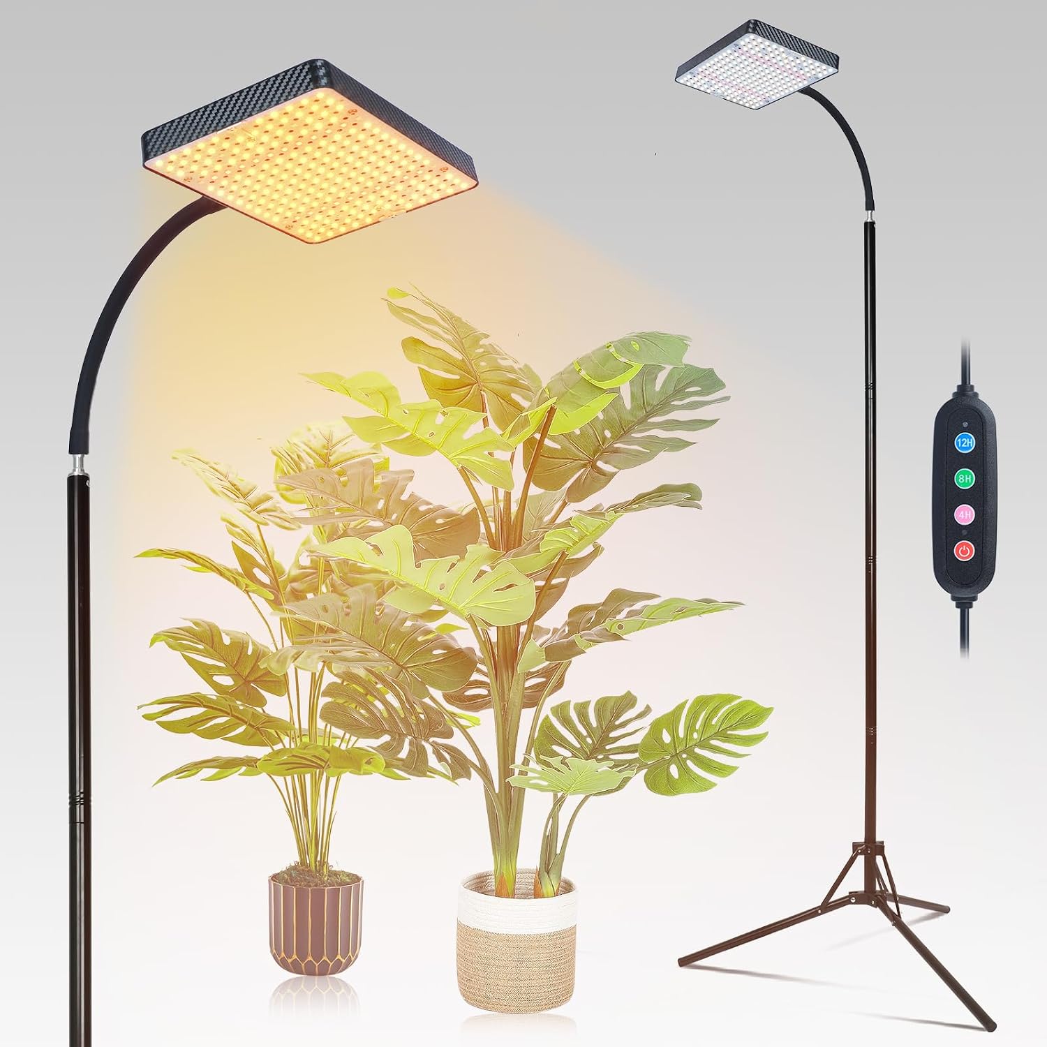 Detalle de FECiDA Zinqolay Standing Grow Light, Adjustable 24–76" Stand, 5-Mode Timer