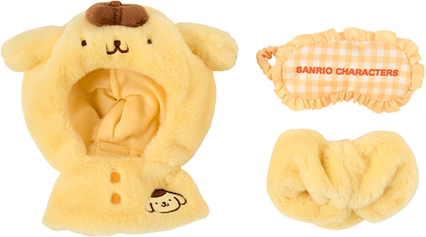 Detalle 2 de サンリオ 154903 ぬいぐるみコスチューム ポムポムプリン ケープ・パンツ・アイマスク付き