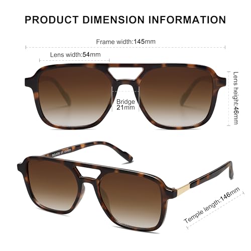 Detalle de SOJOS SJ2202C3 Retro Aviator Sunglasses – Timeless Rectangle Aviators for Everyone