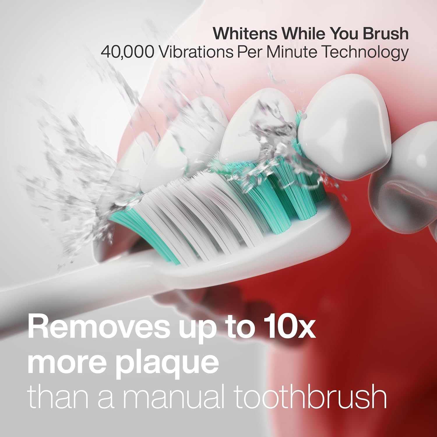 Detalle de Aquasonic Vibe Series Ultra Whitening Electric Toothbrush (ADA Accepted) with 8 Brush Heads & Travel Case, Smart Timer & Wireless Charging – Satin Rose Gold