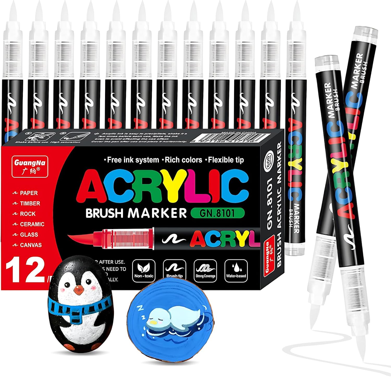 Detalle de Vakki Acrylstifte 12er-Set weiß