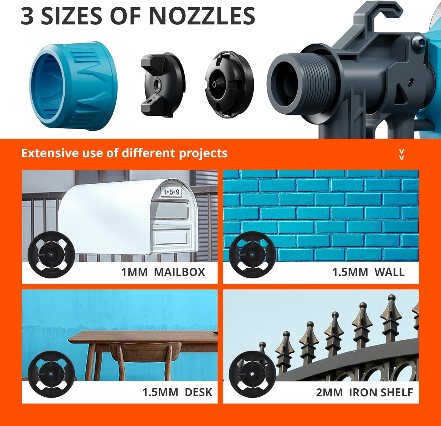 Thumbnail 3 de Tilswall electric paint sprayer for beginners with 4 nozzles and 3 spray patterns