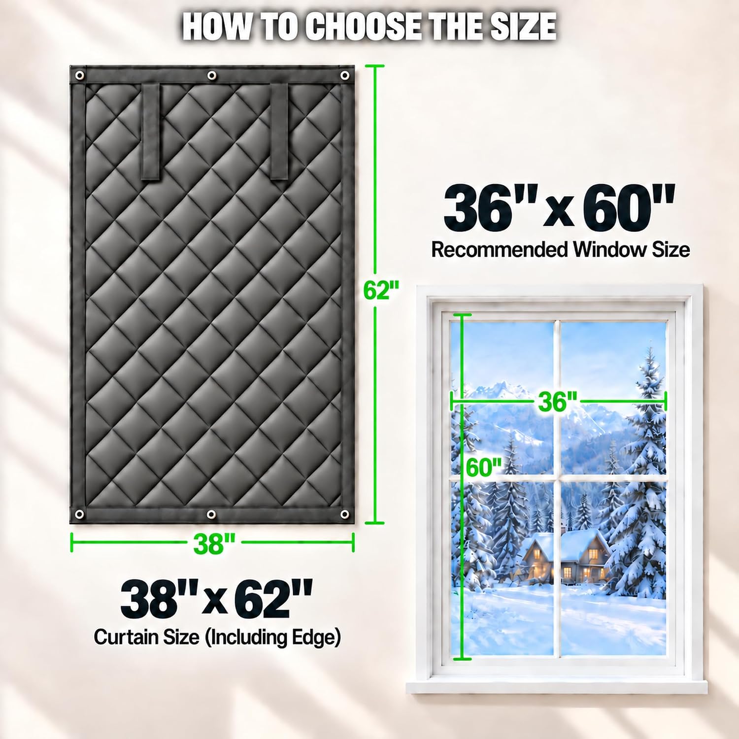 Detalle de AGHITG 3660 Thermal Window Insulation Cover, 38 x 62 in. Oxford Fabric