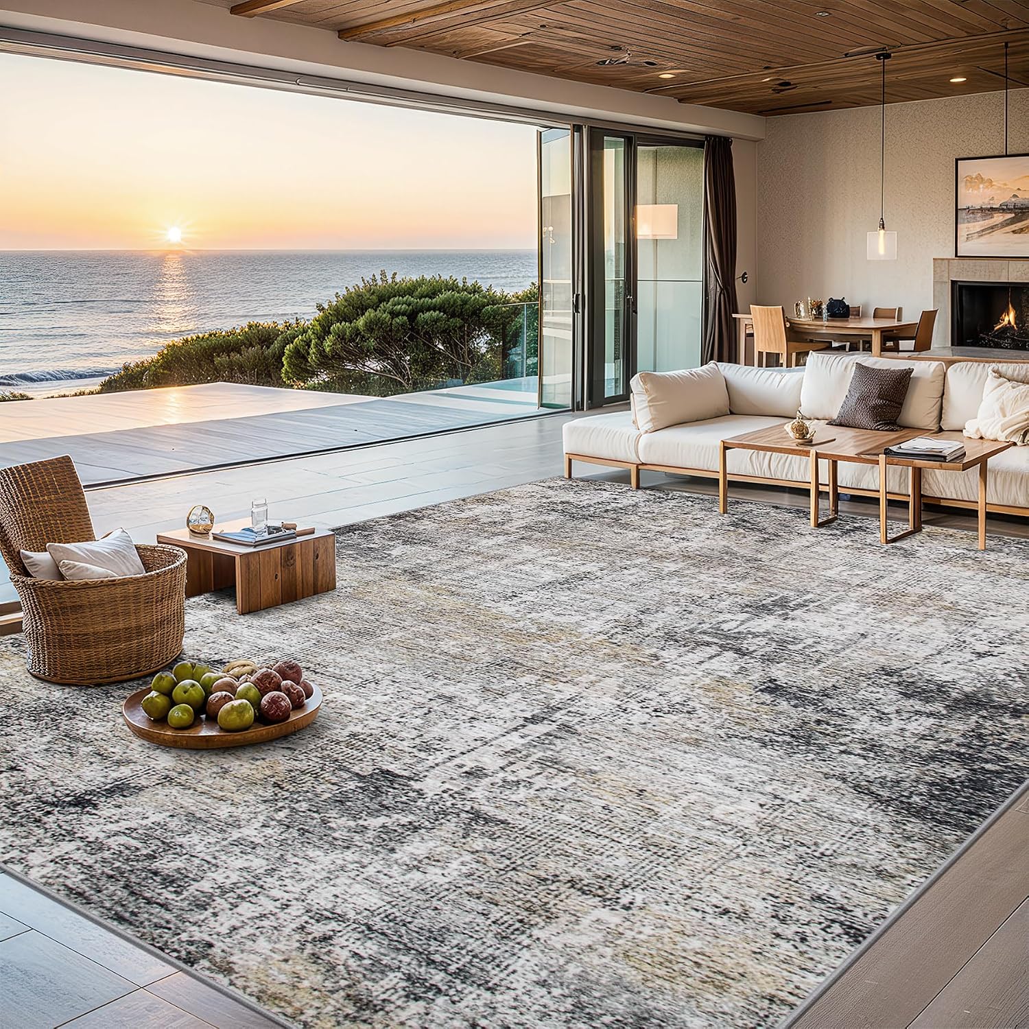 Detalle de 6x9 Washable Modern Abstract Area Rug